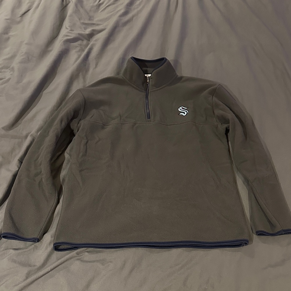 NHL Dark Gray Seattle Kraken Zip-Up Women’s Fleece Sweatshirt